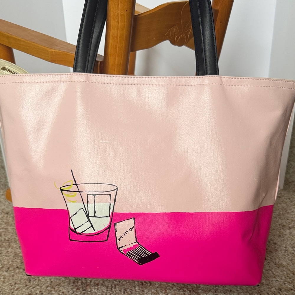Kate Spade Love Birds Francis Wink Cocktails Kisses Tote- Hard to Find!! st - Picture 2 of 13